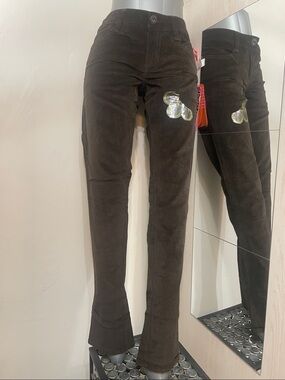 Juniors Dark Brown Corduroy Straight-Leg Pants with tags